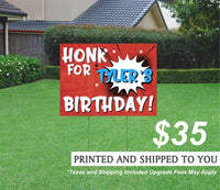 Birthday Yard Sign - Comic Relief - Red