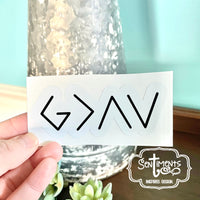 God is Greater than the Highs and Lows 4” Sticker
